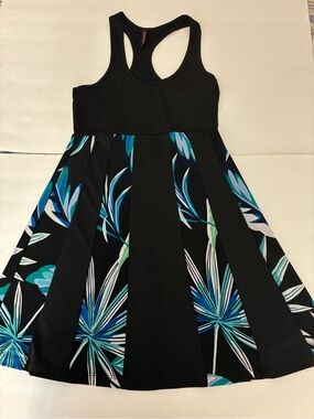 deKaye Athletic/swim  Skater Dress XS Black, Blue Racerback Activewear Stretch
